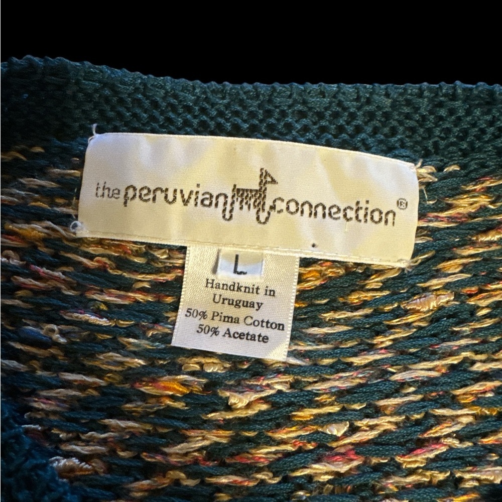 Vintage Peruvian Connection Handknit Cardigan Sweater Large - Picture 5 of 5
